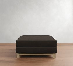 Jake Leather Seadrift Wood Base Sectional Ottoman