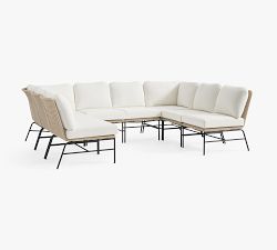 Tulum Wicker 8-Piece Armless U-Shaped Outdoor Sectional (128")