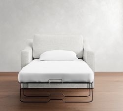 Cameron Slope Arm Slipcovered Twin Sleeper Sofa  (53")