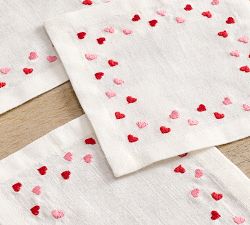 Confetti Heart Cotton Cocktail Coasters - Set of 4