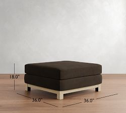 Jake Leather Seadrift Wood Base Sectional Ottoman