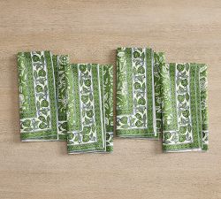 Tamara Block Print Organic Cotton Napkins - Set of 4