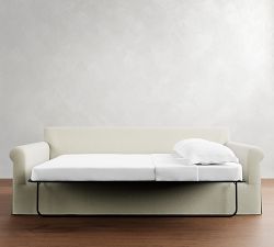 York Roll Arm Deep Seat Slipcovered Side Sleeper Sofa (97")