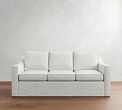 Cameron Slope Arm Slipcovered Sleeper Sofa with Memory Foam Mattress (86&quot;)