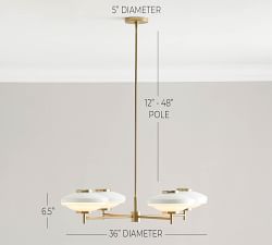 Hampshire Milk Glass 4-Light Chandelier (36&quot;)