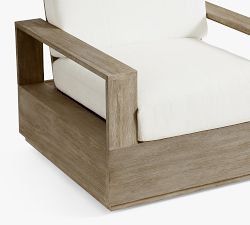 Indio Eucalyptus Modern Platform Swivel Outdoor Lounge Chair