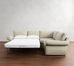 Pearce Roll Arm 3-Piece Wedge Sleeper Sectional (122")