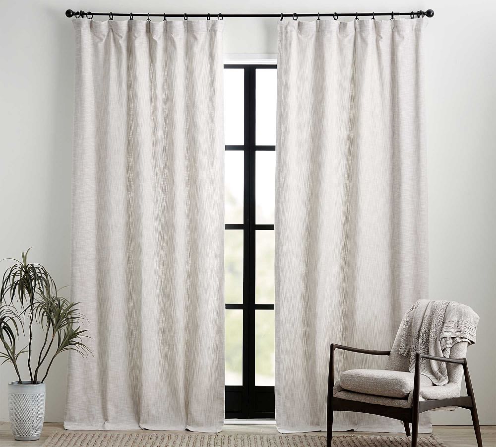 Custom Seaton Textured Cotton Curtain - Oatmeal