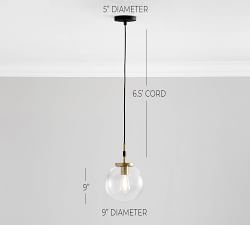 Camryn Glass Globe Pendant (9")