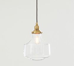 Schoolhouse Glass Cord Pendant (8&quot;-11&quot;)