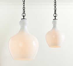Flynn Milk Glass Pendant (12"-17")