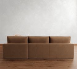 Westwood Slim Arm Deep Seat Leather 3-Piece Sectional