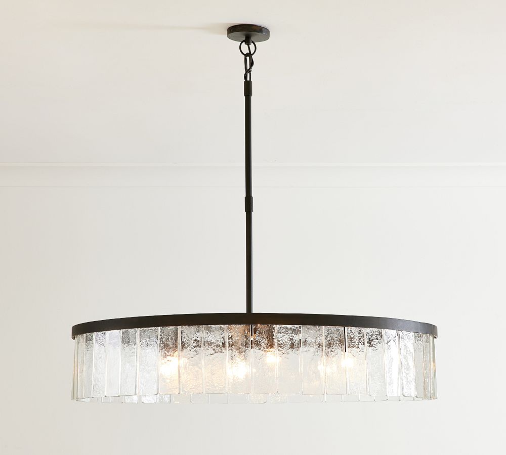 Windham Recycled Glass Tile Round Chandelier