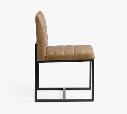 Millie Channel Tufted Leather Desk Chair