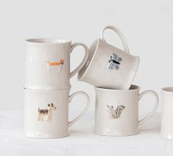 Eclectic Fauna Stoneware Mug, Set of 8