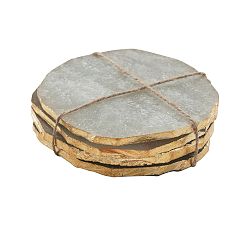 Quartz Coasters with Gold Edge
