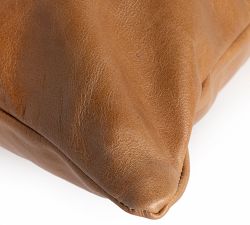 Layna Leather and Linen Block Lumbar Pillow