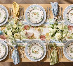 Botanical Bunny Stoneware Dinner Plates - Set of 4