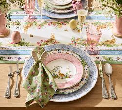 Botanical Bunny Stoneware Salad Plates - Mixed Set of 4