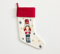 Open Box: Needlepoint Stocking, Nutcracker - Red Cuff