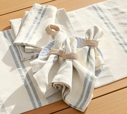 Hampton Stripe Cotton/Linen Napkins - Set of 4