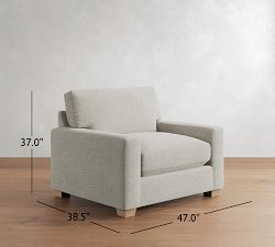 PB Comfort Modern Square Arm Chair and a Half