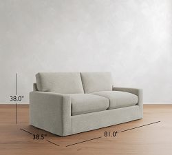 PB Comfort Modern Square Arm Slipcovered Sleeper Sofa (57"-81")