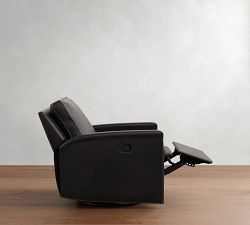 Tyler Square Arm Leather Swivel Recliner