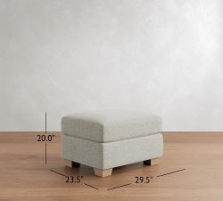 PB Comfort Modern Square Arm Storage Ottoman