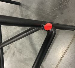 Open Box: Maison Leather Counter Height Swivel Bar Stool - Churchfield Chocolate, Bronze Legs