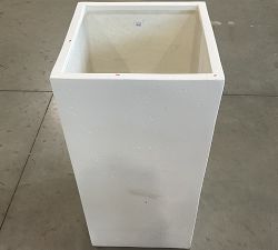 Open Box: Mission Square Handmade Outdoor Planter, Tall, 15&quot;W x 32&quot;H - White