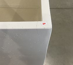 Open Box: Mission Square Handmade Outdoor Planter, Tall, 15&quot;W x 32&quot;H - White