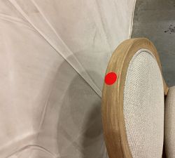 Open Box: Sausalito Upholstered Dining Chair, Side Chair - Basketweave Oatmeal, Seadrift Finish