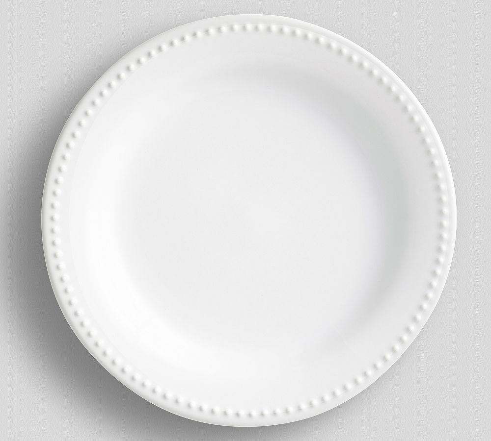 Emma Beaded Stoneware Dinner Plates - Set of 4 - True White