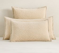 Cross Stitch Velvet Quilted Sham