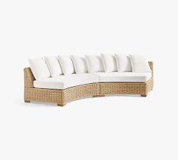 Huntington Wicker Rounded Outdoor Sectional (137")