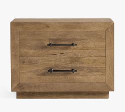 Open Box: Oakleigh 2-Drawer Nightstand (32&quot;), Traditional Hardware - Heirloom Wheat