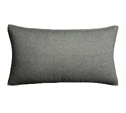 Open Box: Belgian Flax Linen Tufted Quilted Sham, King, Set of 2 - Charcoal