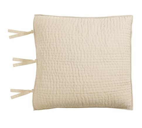 Pick-Stitch Handcrafted Cotton Linen Quilted Euro Sham