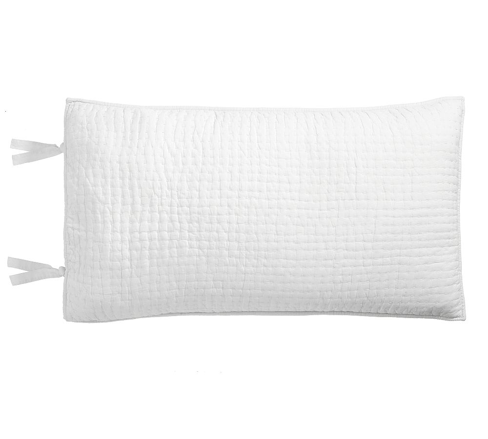 Pick-Stitch Handcrafted Cotton/Linen Quilted Sham