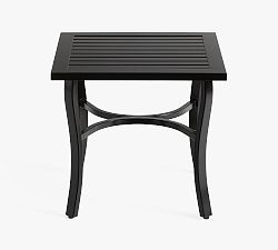 Open Box: Riviera Metal Square Outdoor Side Table, 22" - Black