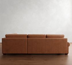 Big Sur Roll Arm Deep Seat Leather Return Bumper Sectional (122"&ndash;154")