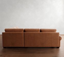 Big Sur Roll Arm Leather 3-Piece L-Shaped Sectional (115&quot;)