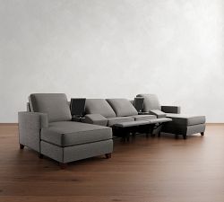Cameron Square Arm Power Reclining Double Chaise Sectional (129"&ndash;158")