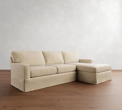 Buchanan Square Arm Slipcovered Chaise Sectional (91"&ndash;107")