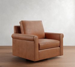 Cameron Roll Arm Leather Swivel Chair