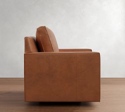 Cameron Square Arm Leather Swivel Chair