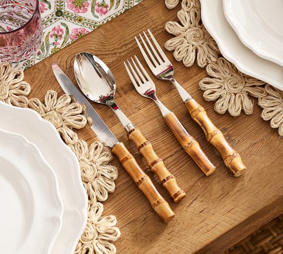 Natural Bamboo Flatware Sets