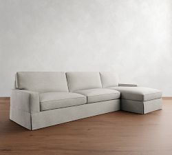 PB Comfort Square Arm Slipcovered Chaise Sectional (101"&ndash;126")
