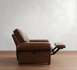 Turner Roll Arm Leather Power Recliner